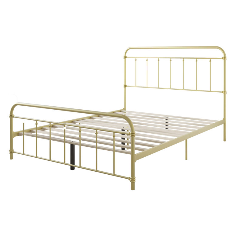 Aldiana Metal Slat Bed, Twin, Gold