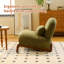 Chaise d'appoint en velours avec pieds en bois massif et coussin moelleux, fauteuil de lecture sans accoudoirs-1900683874