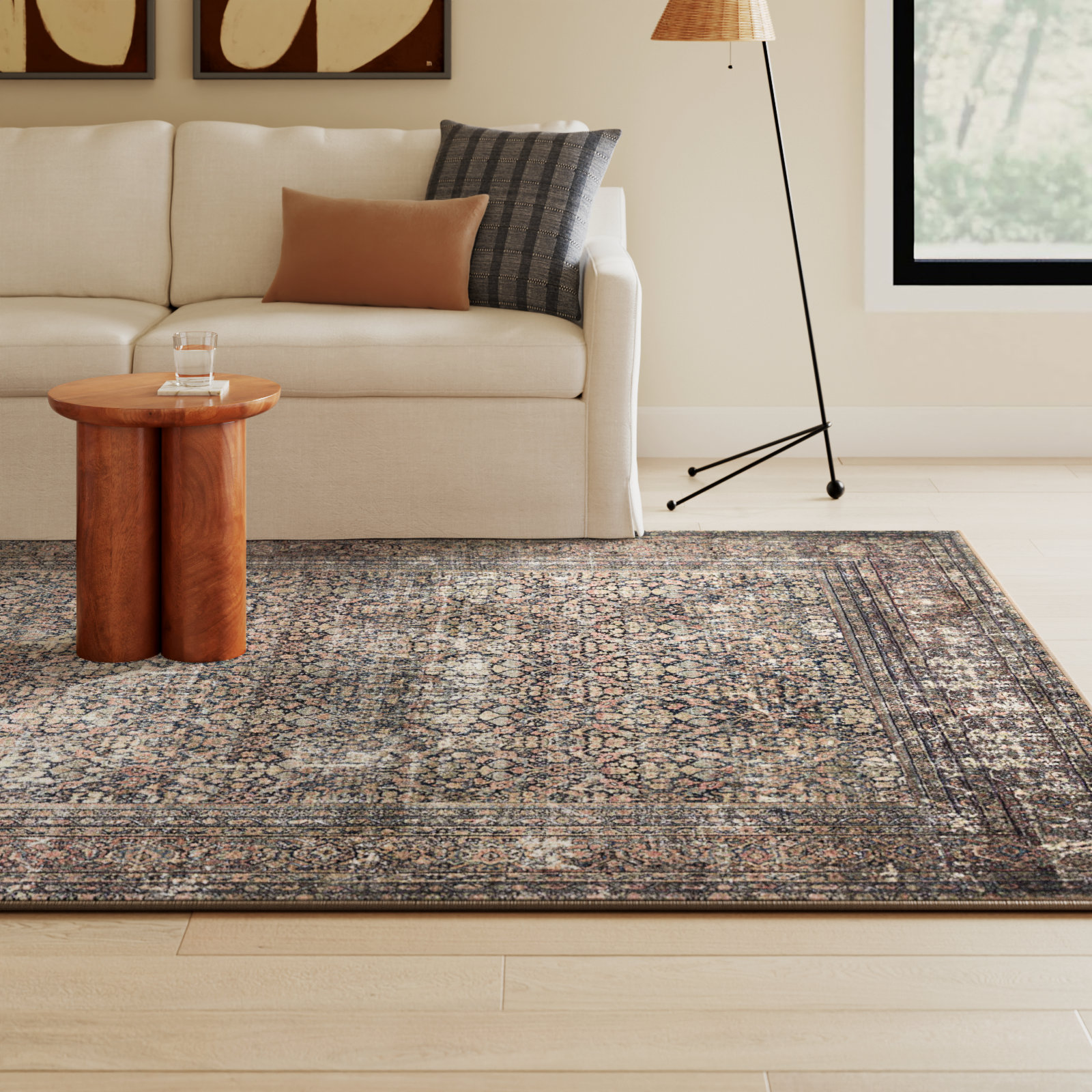 Amber Lewis x Loloi Morgan Denim/Multi Rug, Rectangle 7'3" x 9'3"