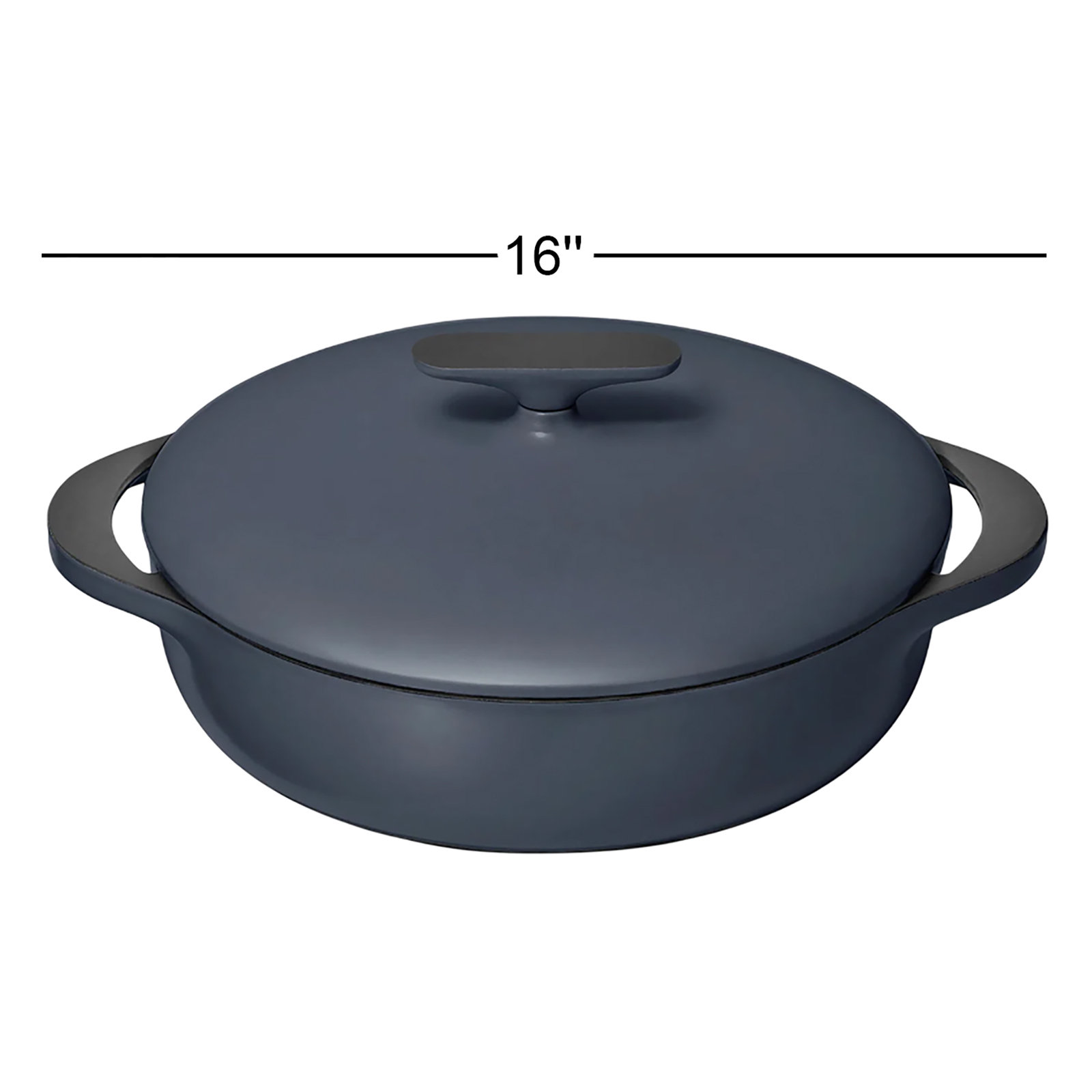 Enameled Cast Iron Braiser, Dark Navy