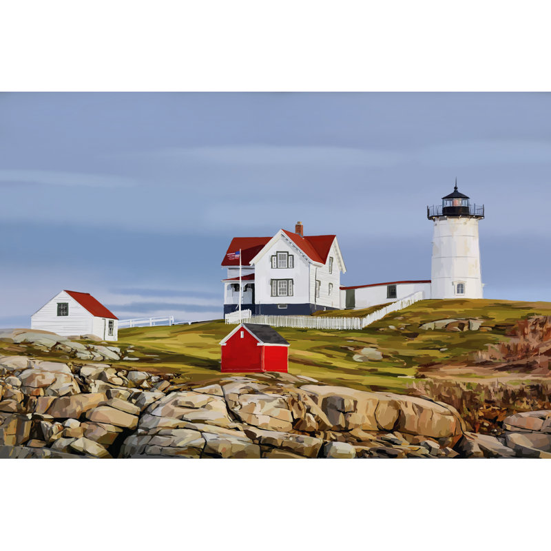 Nubble House II par Emily Kalina - peinture sur toile tendue, H 8 po x l 12 po