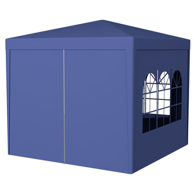 Pavillon de jardin d'extérieur robuste de 10 pi x 10 pi, bleu - Idéal pour le camping et les fêtes Tente de mariage avec porte à fermeture à glissière