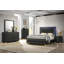 Ensemble de chambre à coucher de style contemporain avec grand lit 3 pièces et tables de chevet 2X