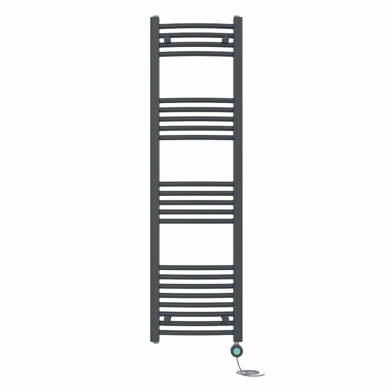 Curved Towel Rail Heated Towel Rails, Anthracite, 140cm H x 40cm W x 4.5cm D