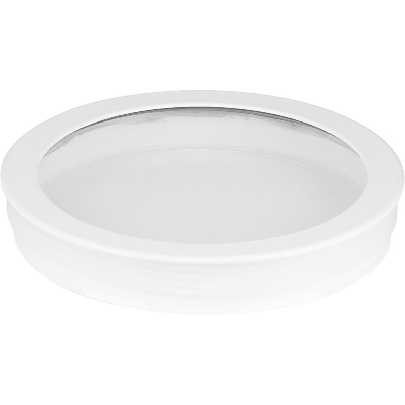 Lentille cylindrique ronde en verre transparent, Blanc, H 0,83 po x l 5 po x P 5 po