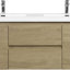Meuble-lavabo flottant de 60 po avec lavabo, meuble-lavabo mural moderne avec lavabo double en résine et tiroirs à fermeture en douceur