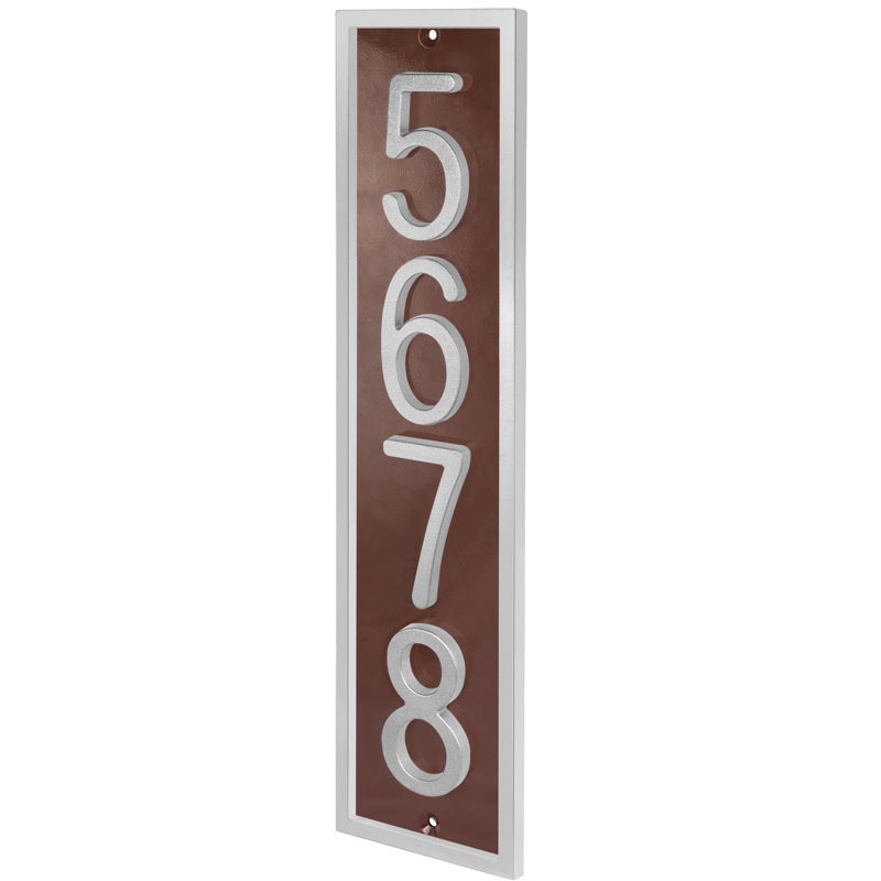 Plaque d'adresse flottante en aluminium Royal Shade, Argent argent, Oui, Brun