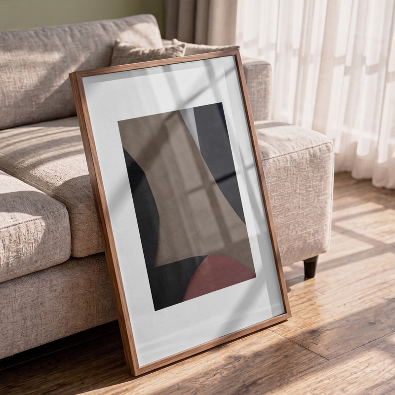 Organic Modern Shapes by Cyrille Gulassa — Abstract Wall Art, 12 × 18, Matted Framed Print, White