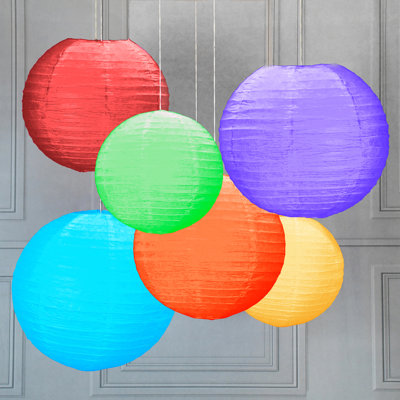 Multicolore lanternes en papier - 6 unités