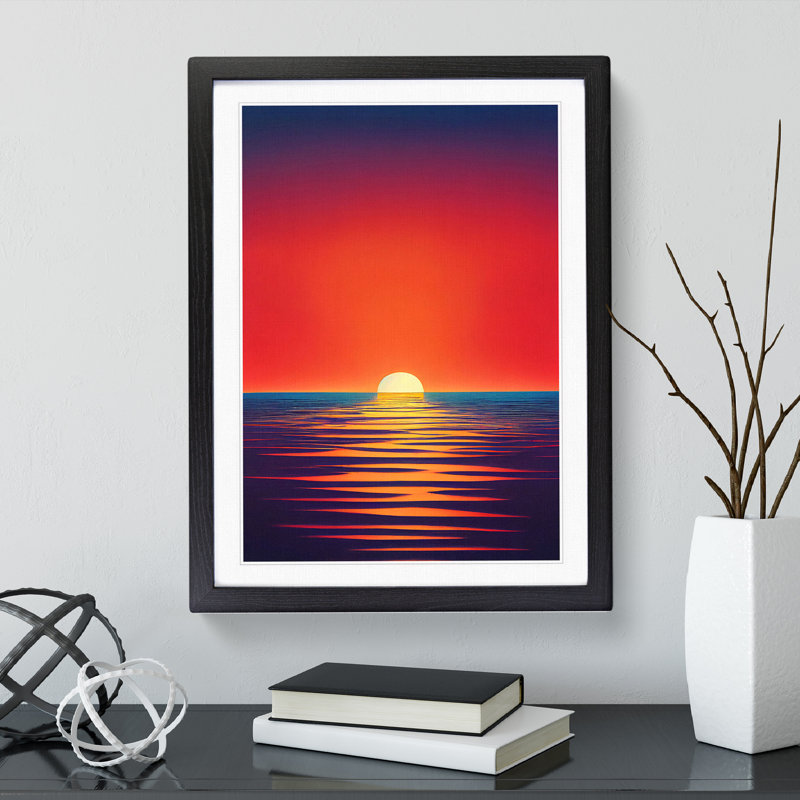 Stimulating Ocean Sunset - Framed Print, Black Framed, 64cm H x 46cm W x 2cm D