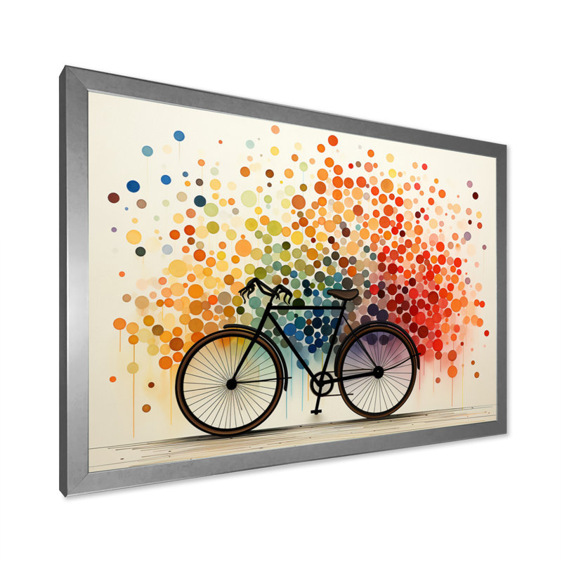 Impression sur toile, pédales géométriques Maaja, H 16 po x l 32 po x P 1 po, Encadrement argenté