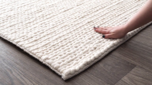 Braided Wool Rug Light Grey Color Design Carpet for Living Room - Warmly  Home