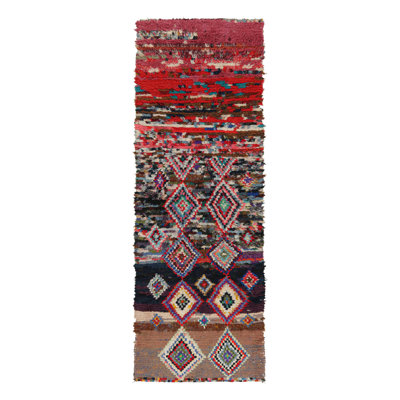 One-of-a-Kind 3'1x8'10 1950s Wool Area Rug