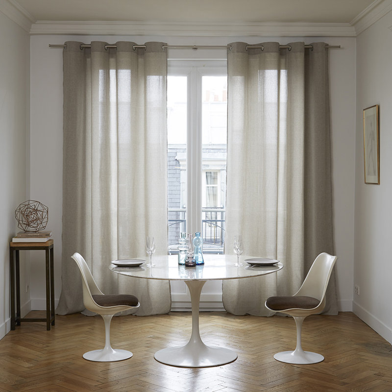 Eads Sheer Single Curtain Panel, Light Grey, 200 W x 280 D cm