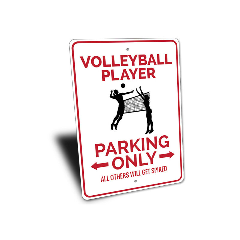 Enseigne de joueur de volleyball en aluminium, H 10 po x l 14 po x P 0,04 po