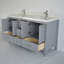 Meuble-lavabo double 60 po avec plateau en céramique Selena-1637583084