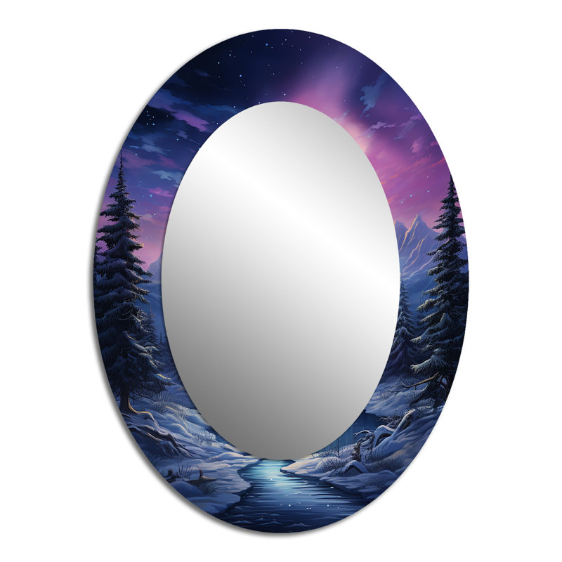 Décoration murale Northern Lights V - miroir ovale rose, 40 po x 30 po