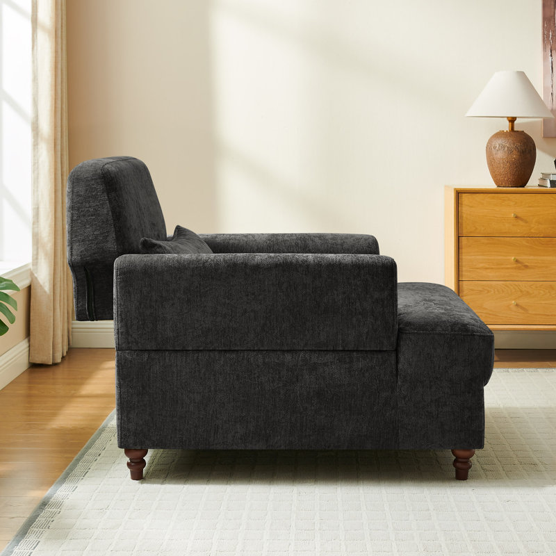 Fauteuil d'appoint rembourré surdimensionné de 41 po de largeur avec dossier réglable pour une utilisation multi-scène, Cari