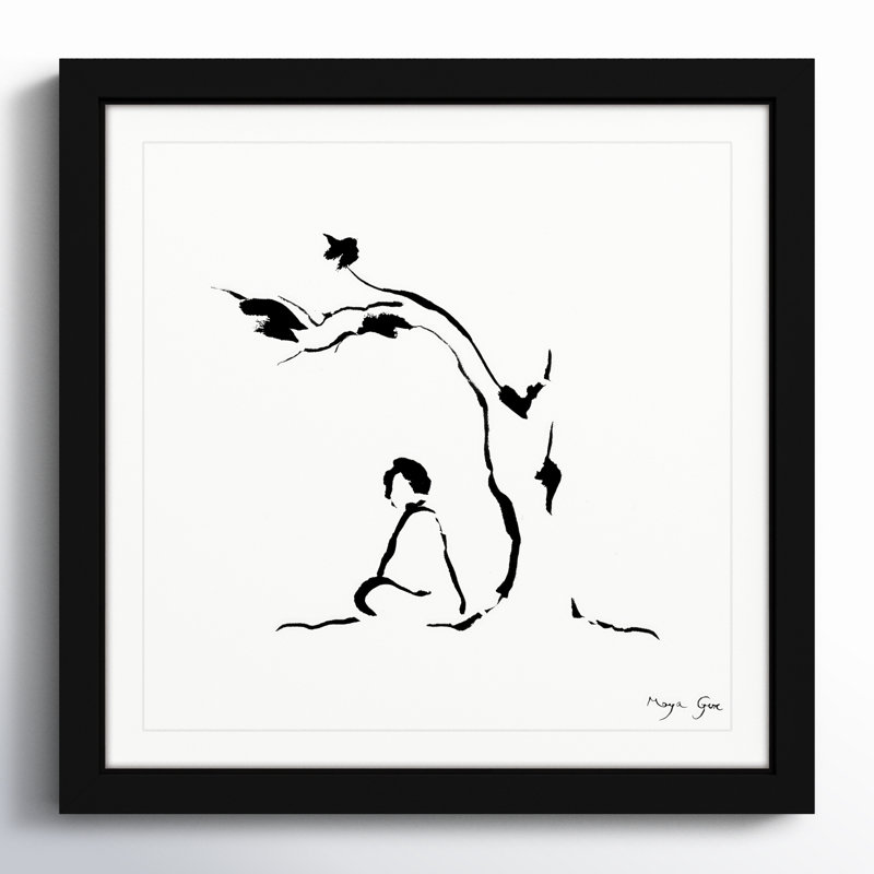 «Risette Meditation Under Tree», reproduction encadrée, H 18 po x l 18 po x P 1,5 po