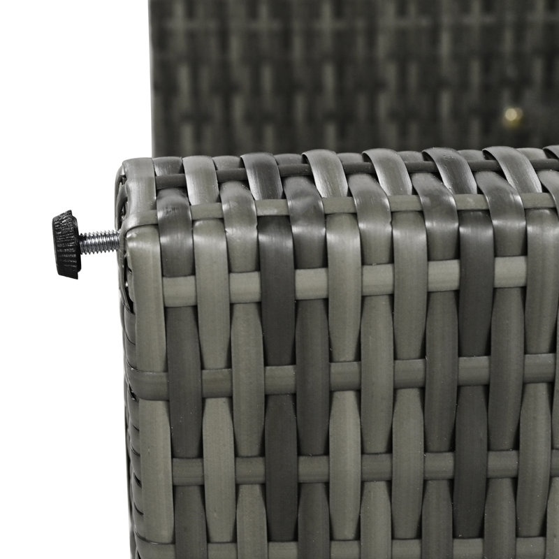 Ensemble de canapés de patio gris durable avec rotin et rangement toutes saisons