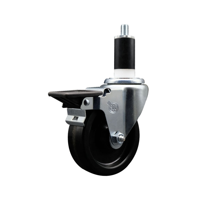 Phenolic Swivel Expanding Stem Caster with Brake SCC PLB 4" x 1-3/8"
