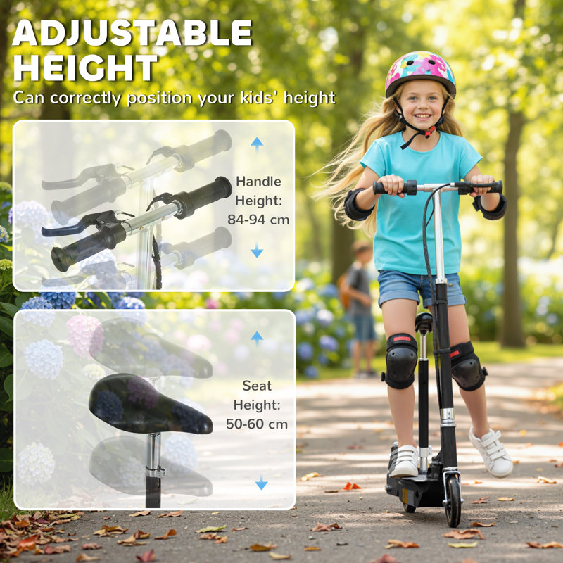 HOMCOM Electric Scooter for Kids Ages 6+ Years 120W Motor 8km Range