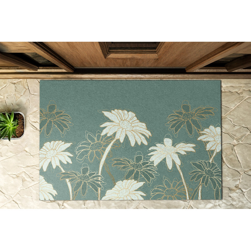 Non-Slip Floral Outdoor Doormat