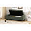 Banc de 50 po en tissu texturé noirâtre doux, de forme rectangulaire avec couvercle à charnières pour le rangement, les sièges et le repose-pieds, pieds en bouleau de style flip - convient à divers espaces,-2075345630