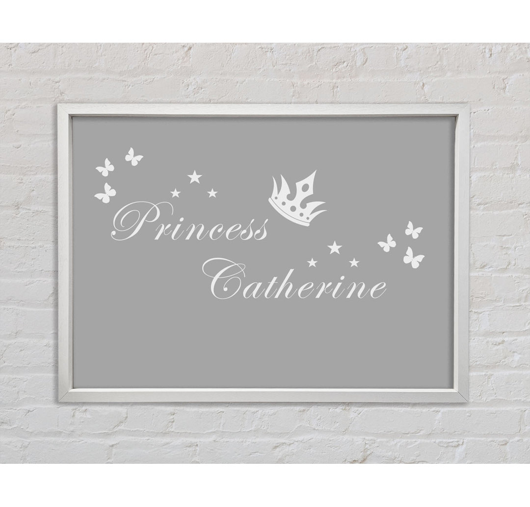 Girls Room Quote Your Own Name Princess 2 - Einzelne Bilderrahmen Kunstdrucke auf Leinwand