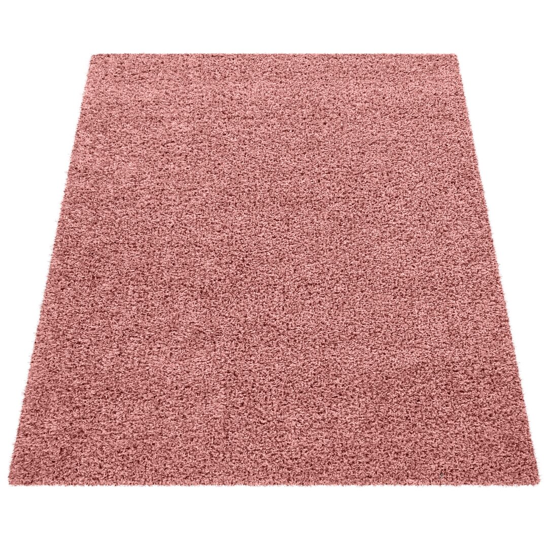 Shaggy-Teppich Braun in Rosa