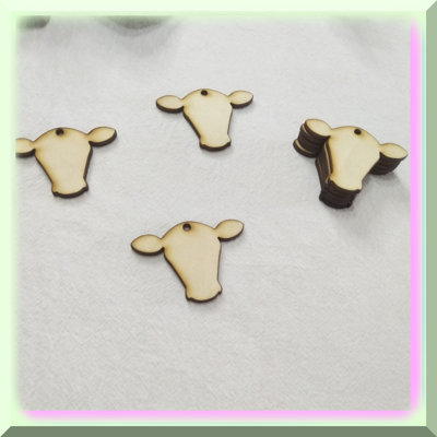 30pcs Unfinished Cow Head Wood Blanks for Earrings