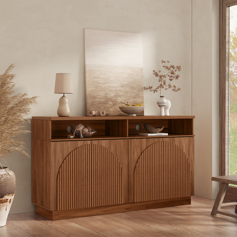 Buffet courbé 55 po Designer, Noyer