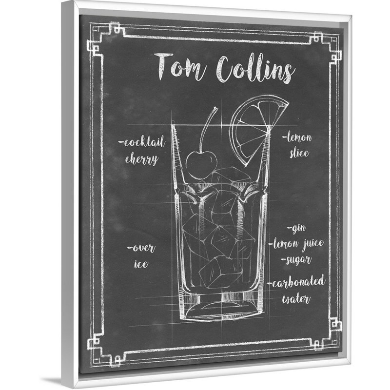 Mixology II - impression sur toile, Cadre flottant blanc, H 31,7 po x l 25,7 po x P 1,75 po
