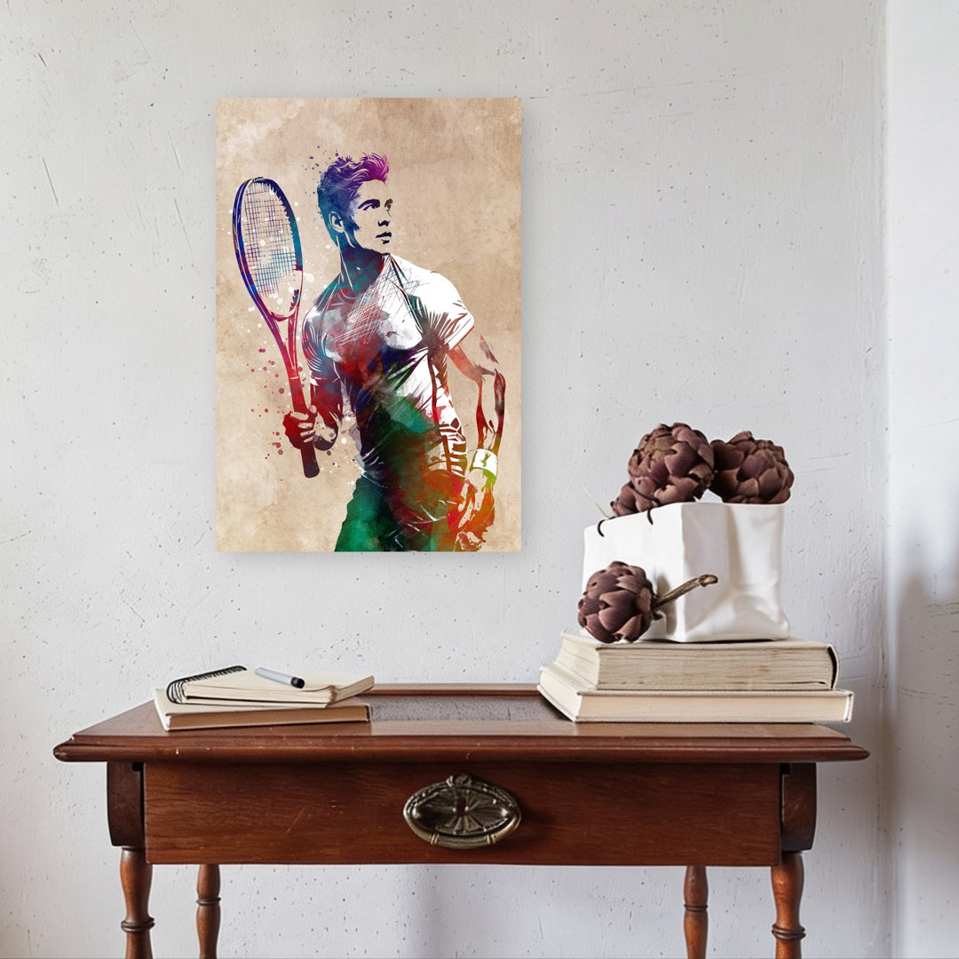 Vibrant Tennis Player Colorful Modern Contemporary Wall Art Print