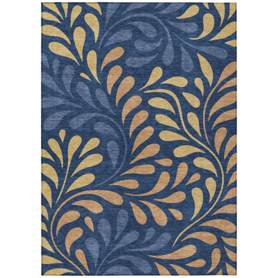 Machine Washable Indoor/Outdoor Lanphear ACN2411 Botanical Rug