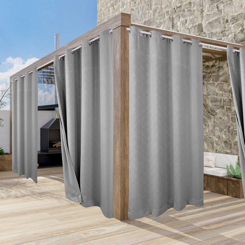 Ormes Outdoor Blackout Curtain, 52cm Width x 84cm Drop, Grey