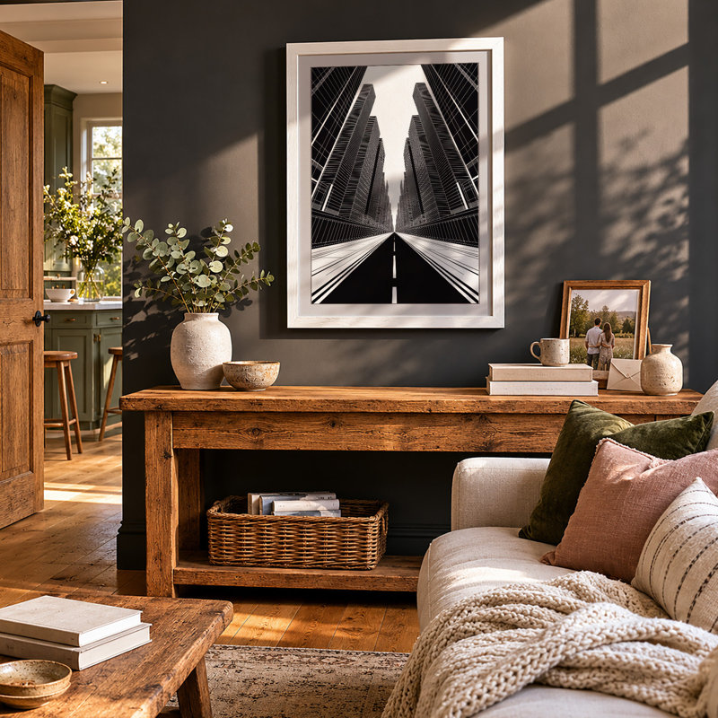Urban Canyon Modern - Framed Print, A4 - 29.7 x 21.0 cm, White
