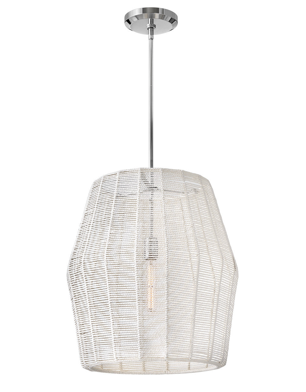 Ariza Single Light Dimmable Pendant, Polished Chrome, White