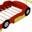 Lit plateforme double en forme de voiture de course avec roues, rouge-1124163156