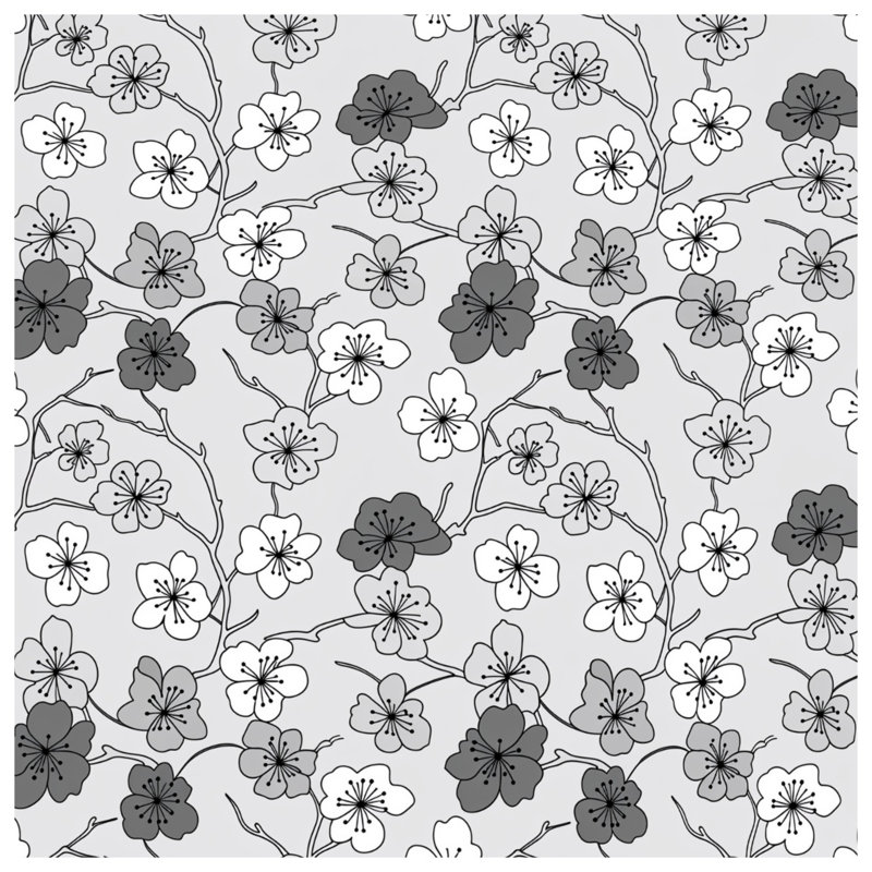 Cherry Blossom Pattern Double Sided Throw Pillows, 14 x 14 inches
