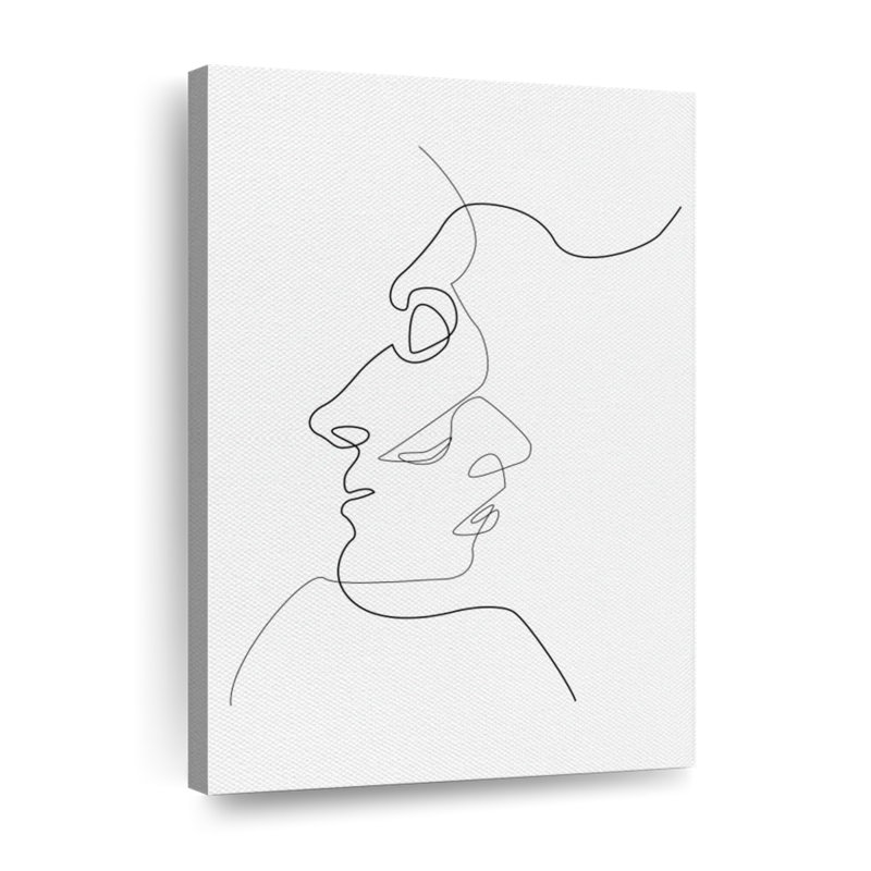 Two Faces Couple Canvas Print, 48" H x 32" W x 1.25" D
