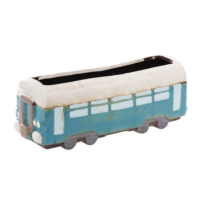 LosPalmos Ceramic Statue Planter, Blue/White
