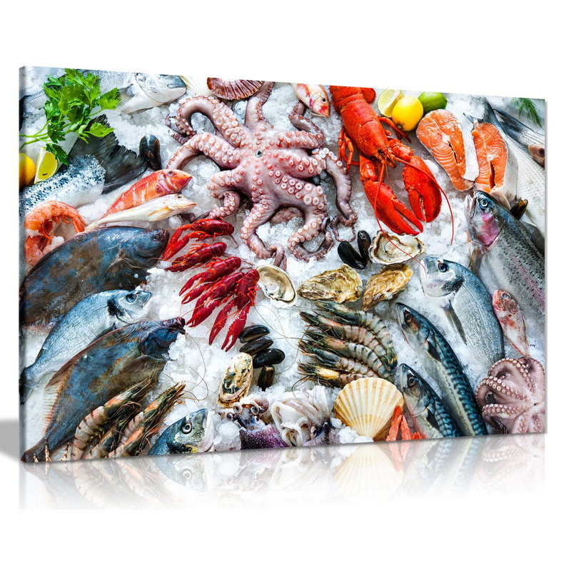 Seafood Fish Market - Wrapped Canvas Print, 20cm H x 31cm W
