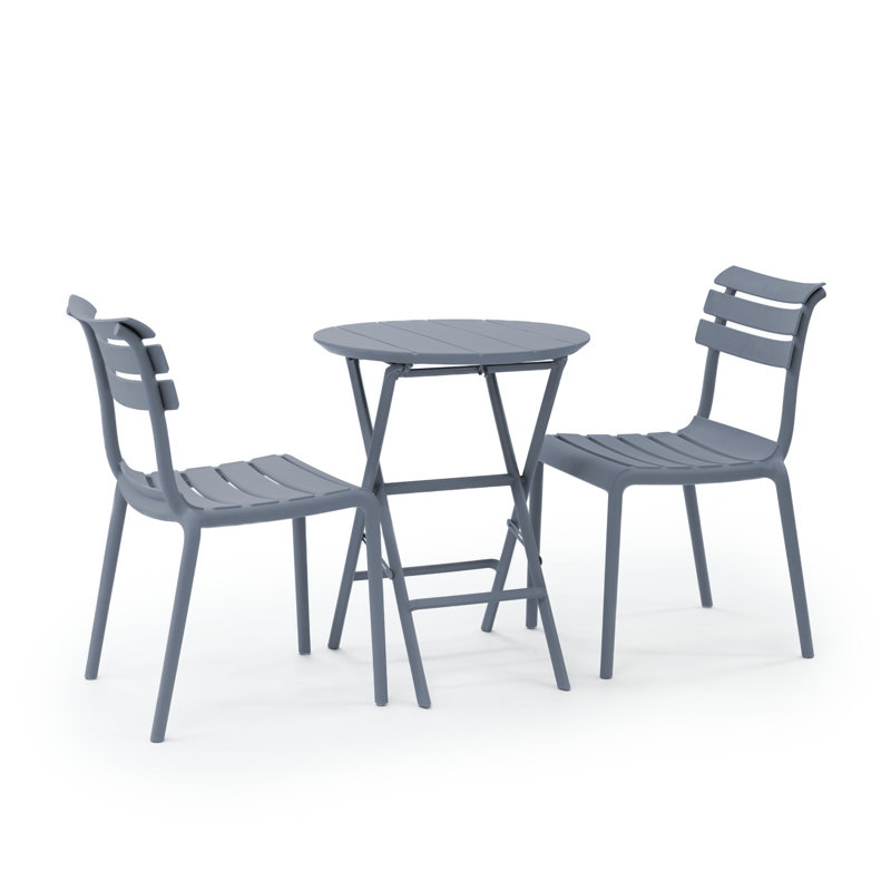 Ensemble bistro rond 2 personnes Centerville, Gris foncé