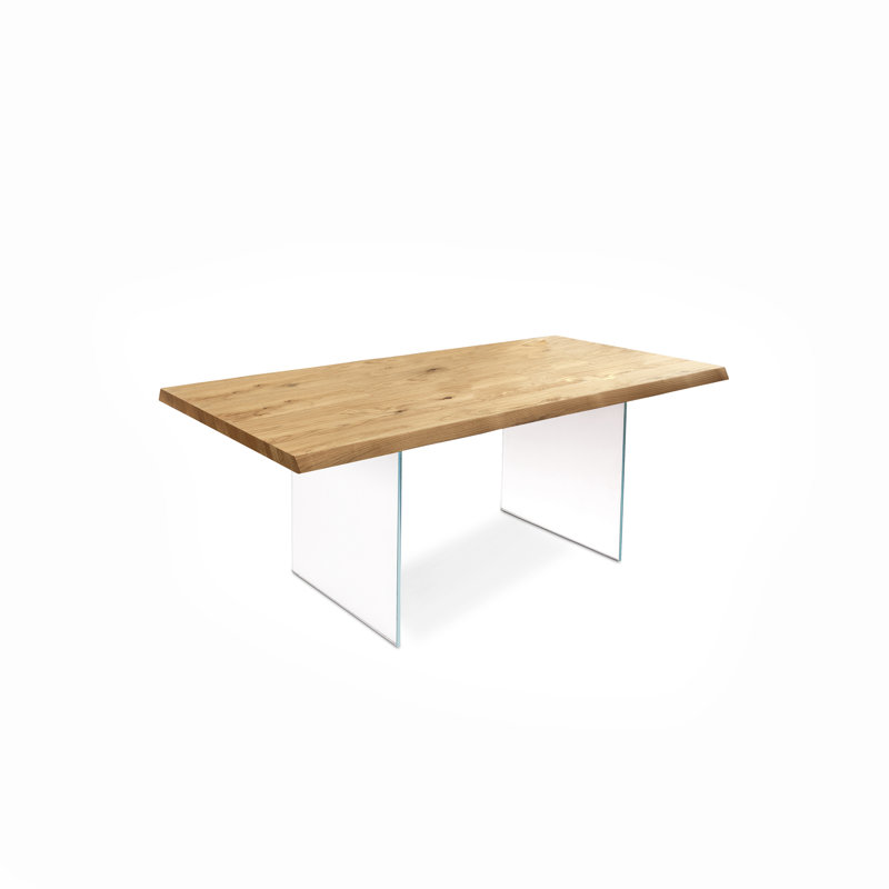 Laval Metal Base Dining Table, Oak