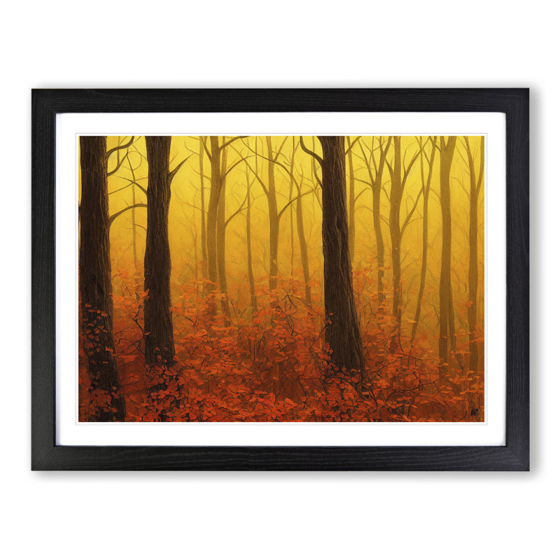 Awesome Autumn Forest - Framed Print, Black, 46cm H x 64cm W x 2cm D