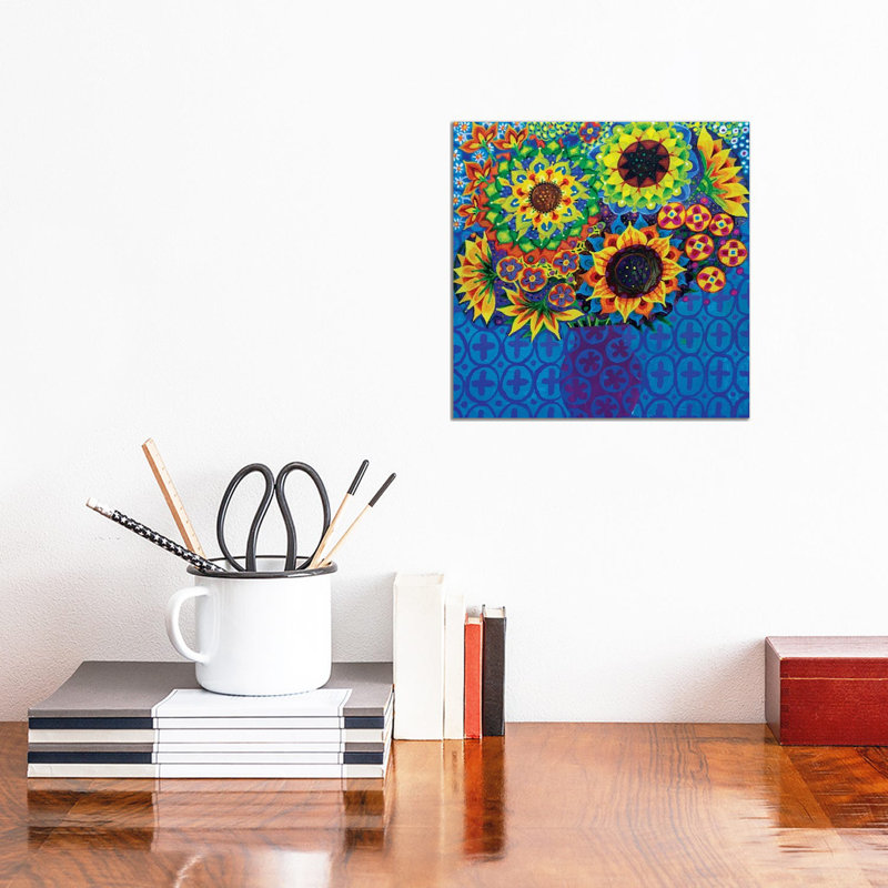 Sunflowers I by Imogen Skelley - Painting on Canvas, 30.48cm H x 30.48cm W x 1.9cm D, Wrapped Canvas