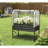 Metal Elevated Planter Box,Raised Garden Bed With Legs And Cover,With Bottom Shelf And Liner For Vegetables