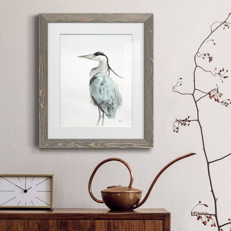 Heron Ii - reproduction de cadre photo sur papier, H 24 po x l 18 po x P 1,5 po, gris