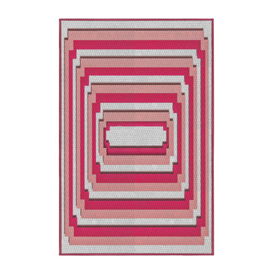 Rose géométrique Ricard/Tapis décoratif gris
